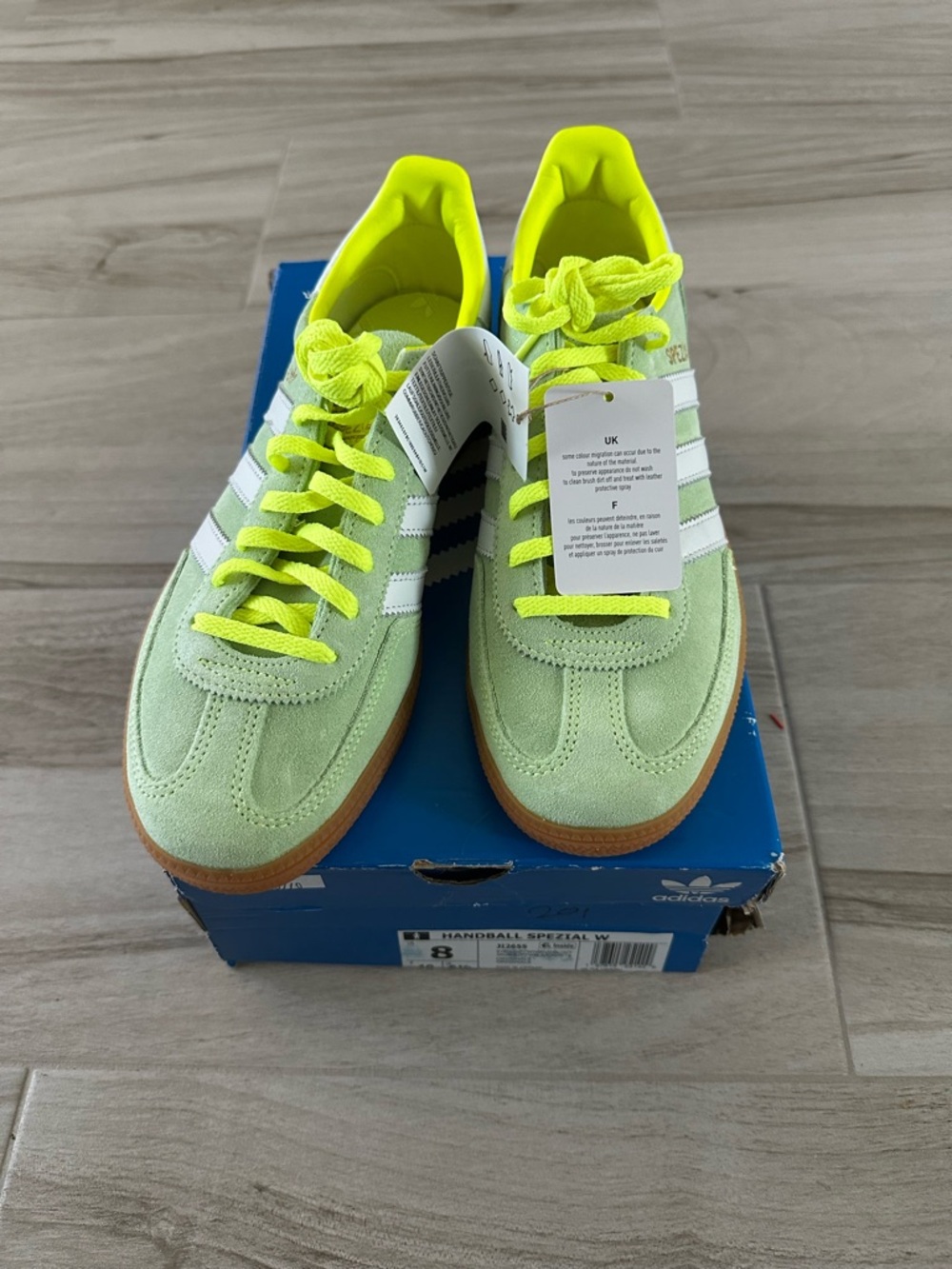 adidas Handball Spezial Neon Lime Suede Sneakers